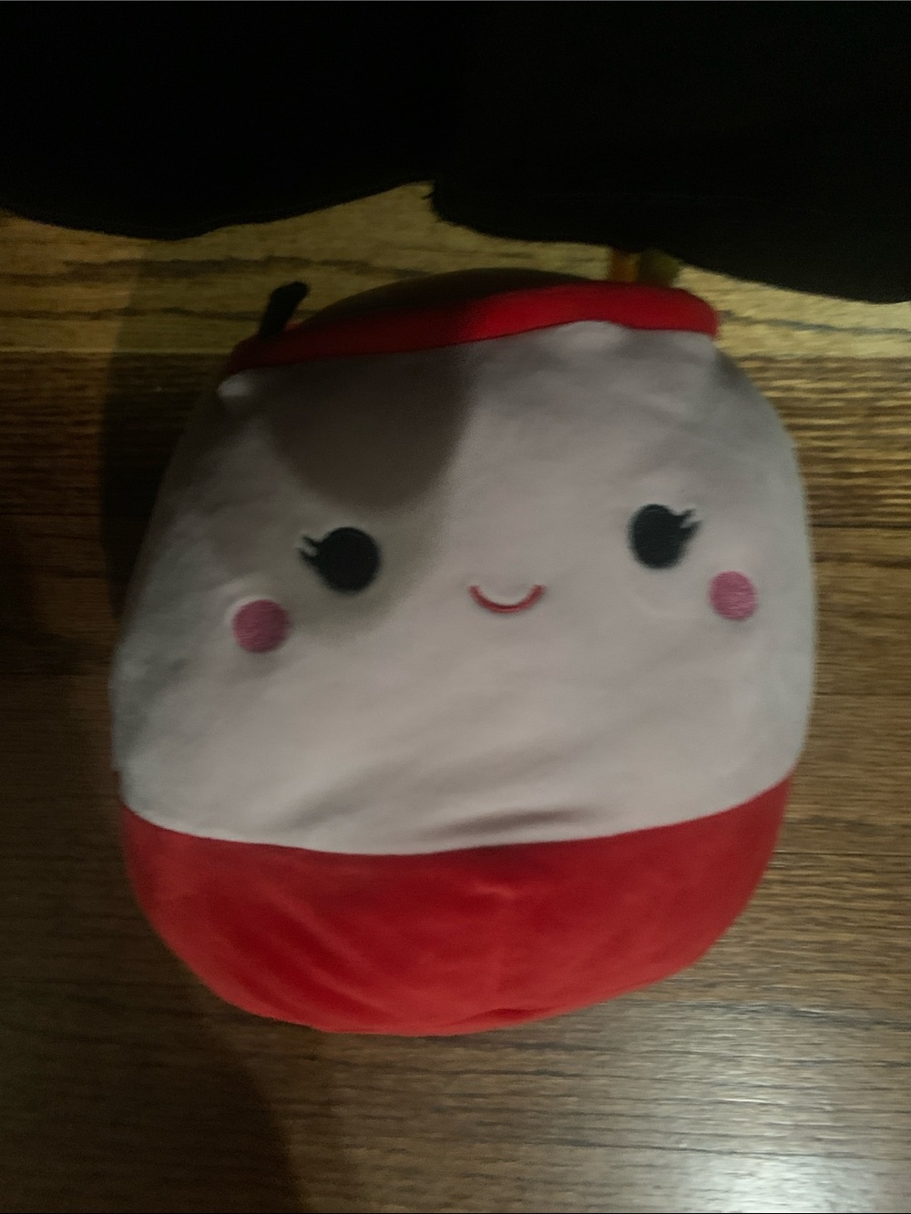 Squishmallow Cute Kawaii Plush Face Pillow - White & Red